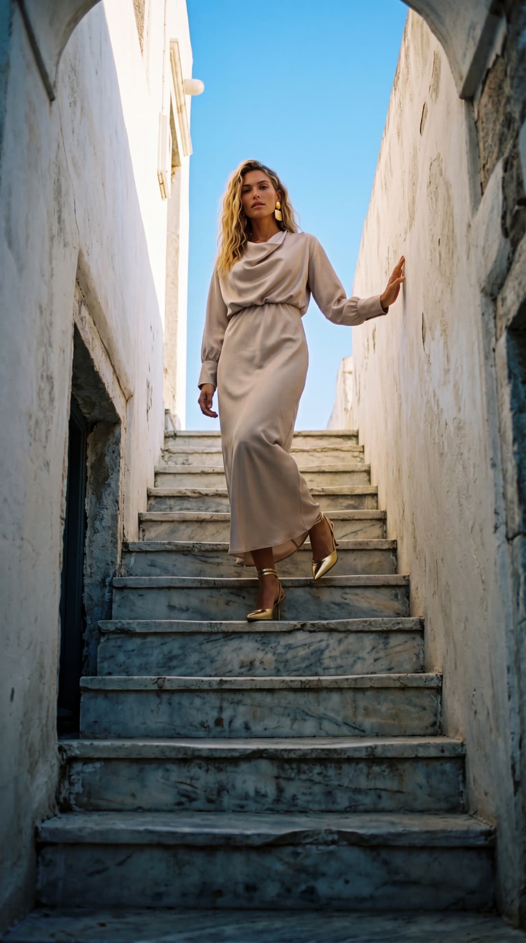 Saudi fashion industry report 2026 cover — luxury modest editorial photographed in warm desert light
